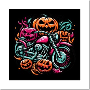 Motorcycle Halloween Posters and Art